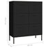 Lady Jillian -  Drawer Cabinet Black 80x35x101,5 cm Steel